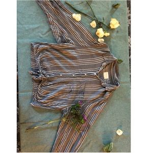 Striped button down blouse